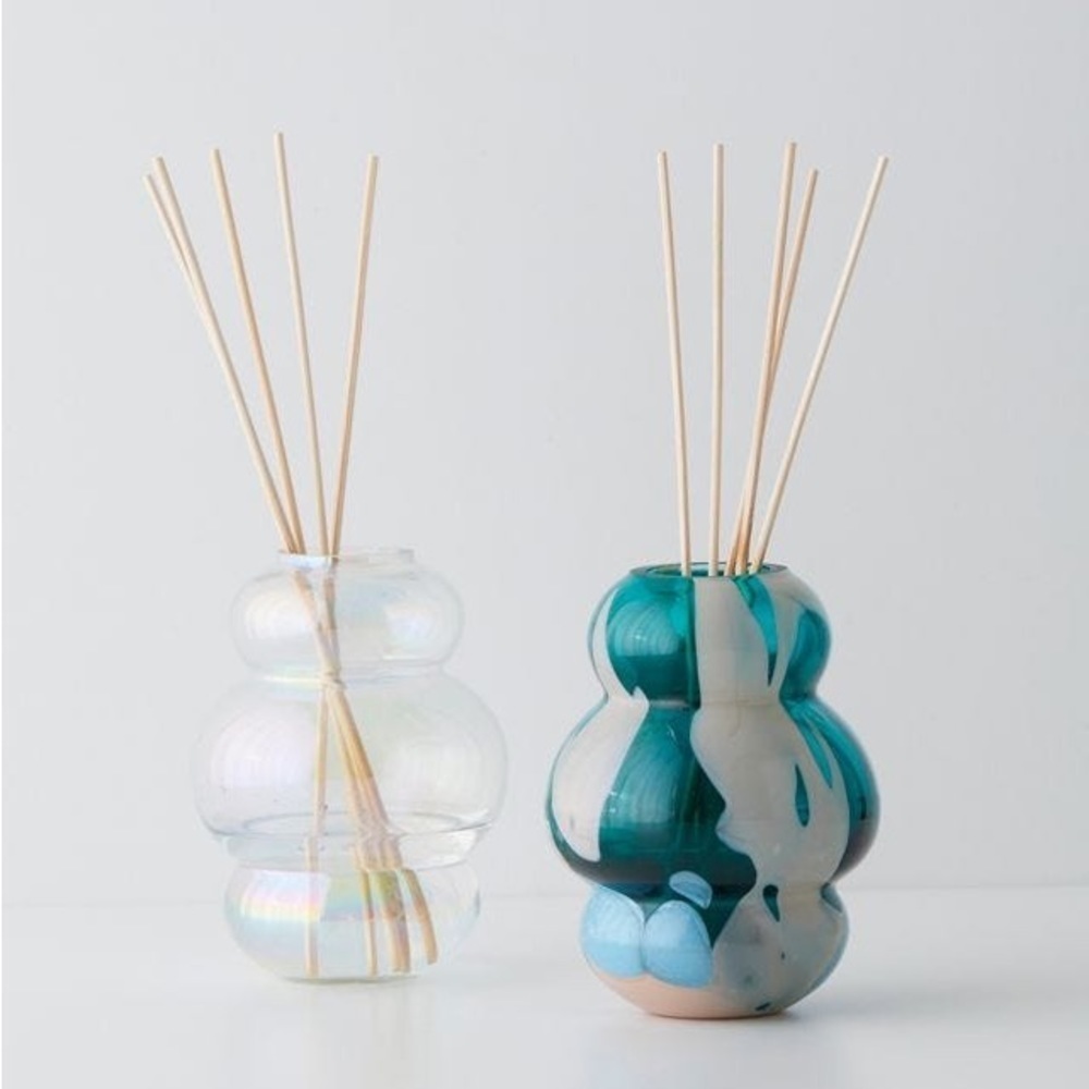 Carmella Glass Reed Diffuser & Fragrance Oil Set - Teal